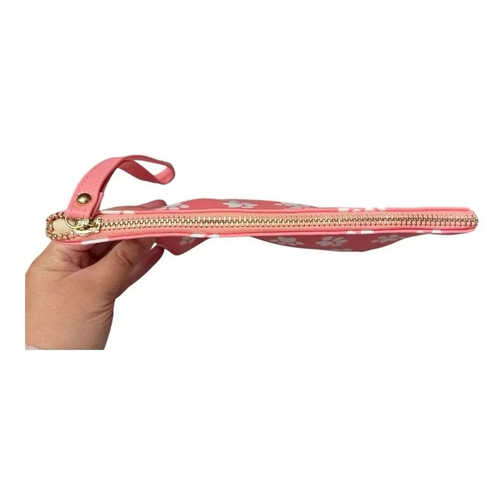 The Storehouse Flats: Puppy Love Paws Wristlet Bag NEW NWOT Pink Pouch - Picture 4 of 5